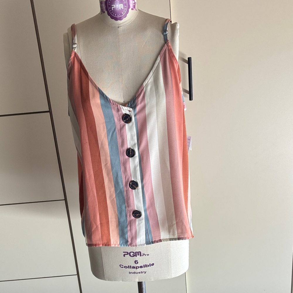 Elegant Striped Button-Down Camisole